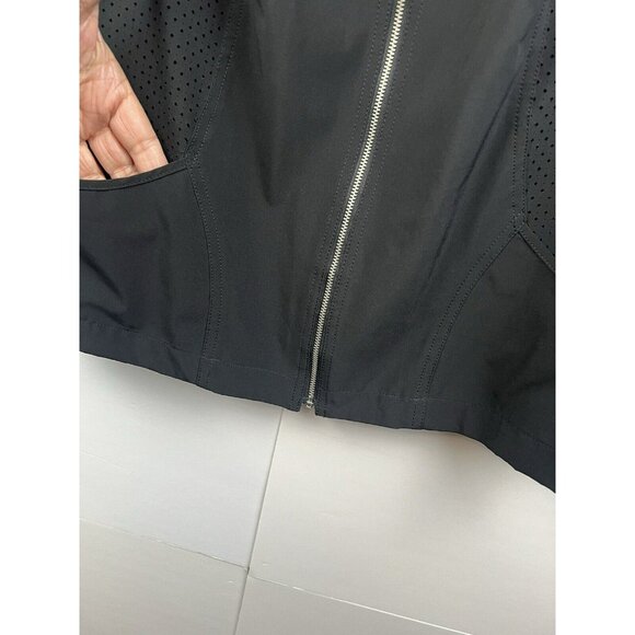 Chico's Weekends Jacket Large Solid Black Lightweight Vented Full Zip Pockets - Picture 8 of 10